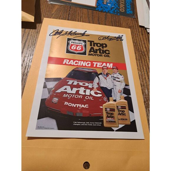 Vintage 1990 Trop Arctic Racing Photo Cale Yarborough Dick Trickle Phillips 66 - Picture 1 of 4